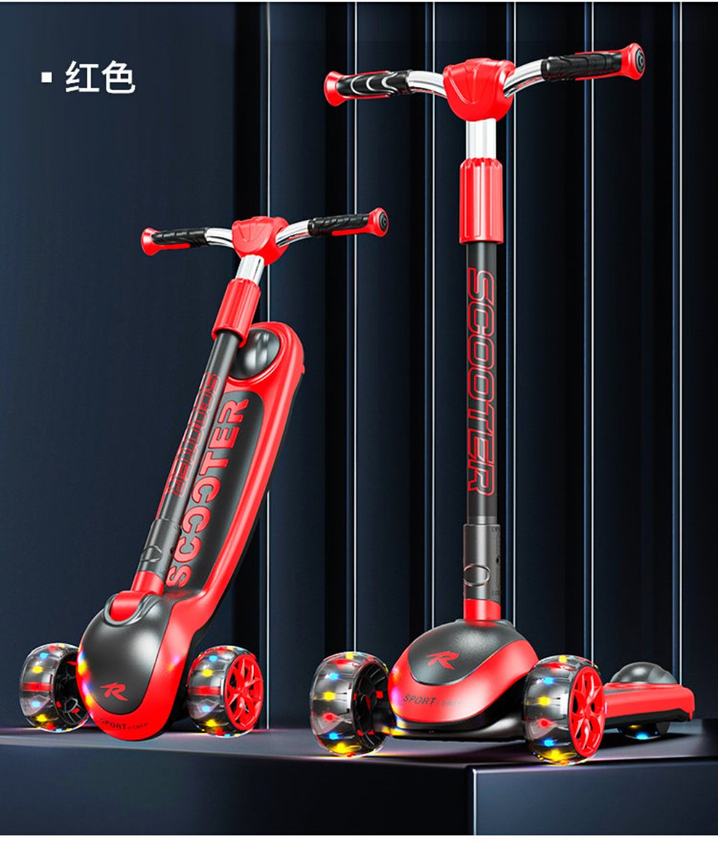 Adjustable LED Kick Scooter with Foldable