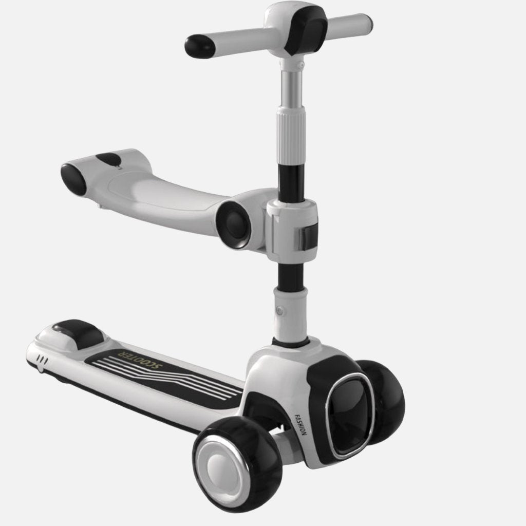 3-in-1 Scooter with Music, Lights, Adjustable Height, and Easy Folding