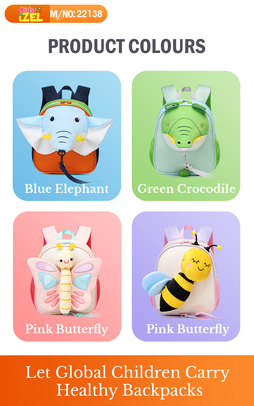 iZEL Kids Cute Animal-Themed Children's Backpacks - Lightweight, Breathable, and Water-Resistant for Kids