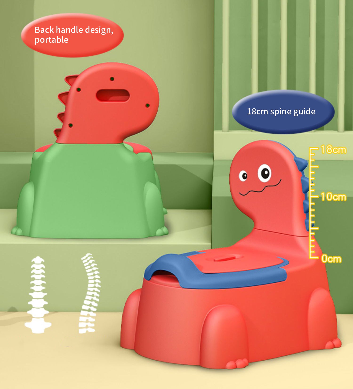 iZEL Kids Dino Buddy Toddler Potty Training Seat - Fun and Comfortable Dinosaur Potty Chair