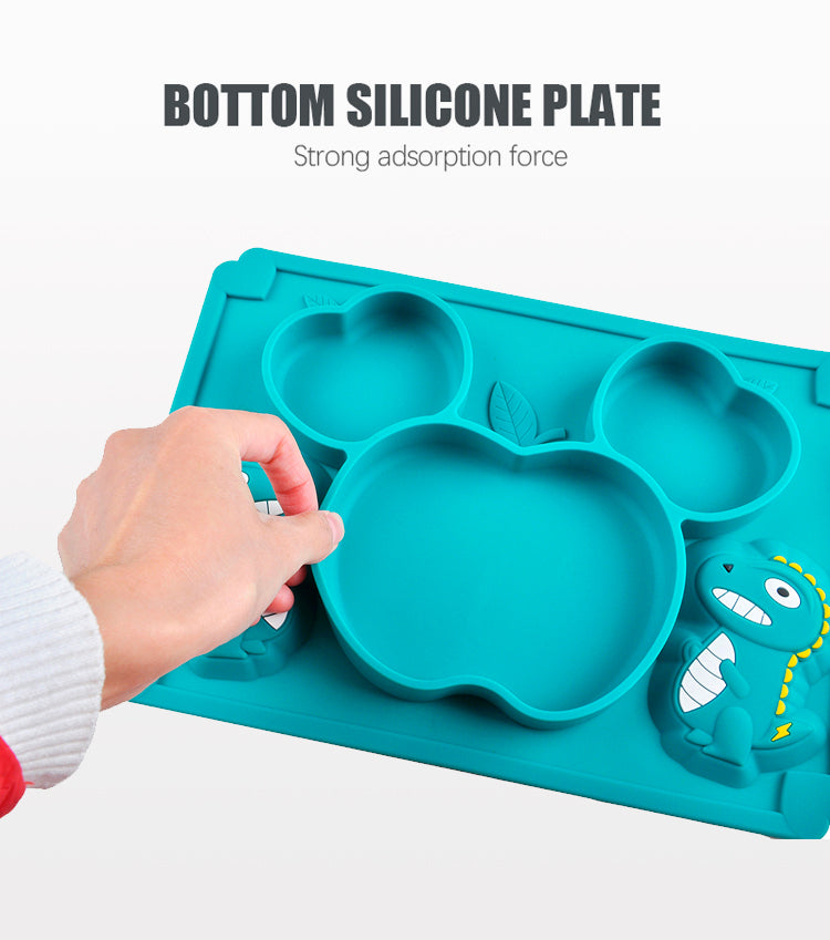 Dinosaur Silicone Divided Plate Set