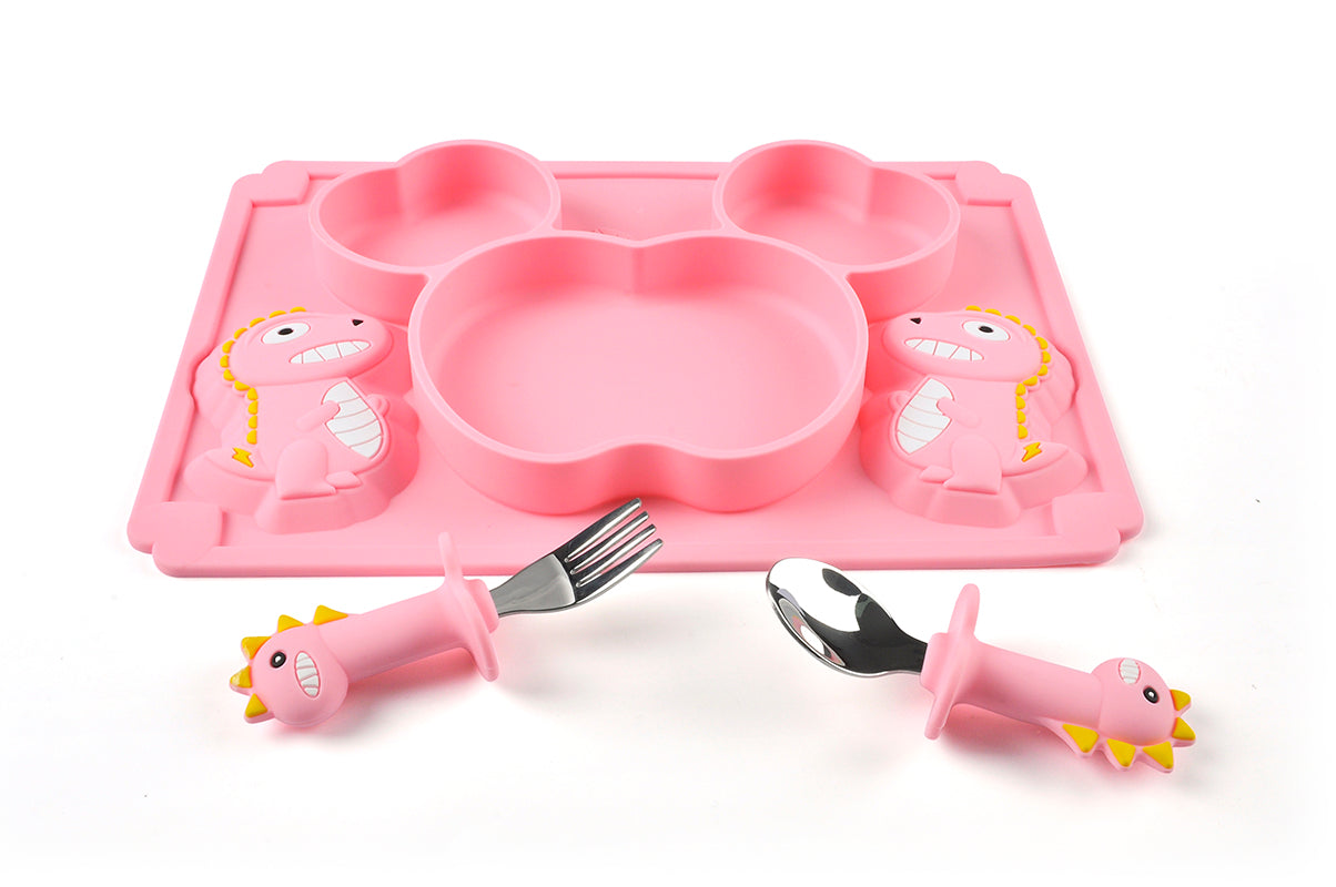 Dinosaur Silicone Divided Plate Set