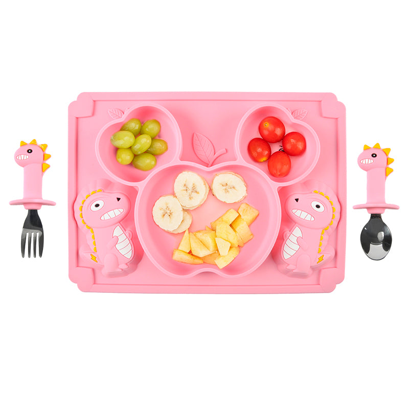 Dinosaur Silicone Divided Plate Set