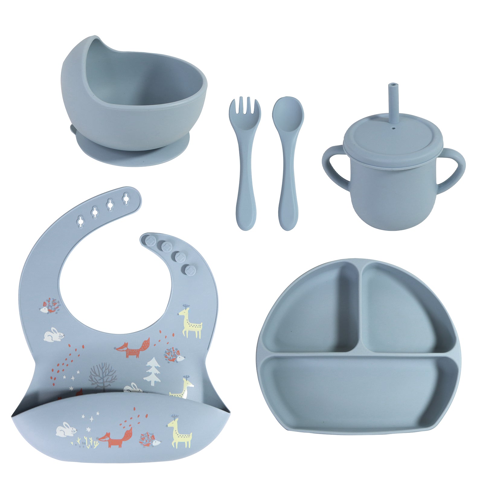 Complete Silicone Kids Feeding Set