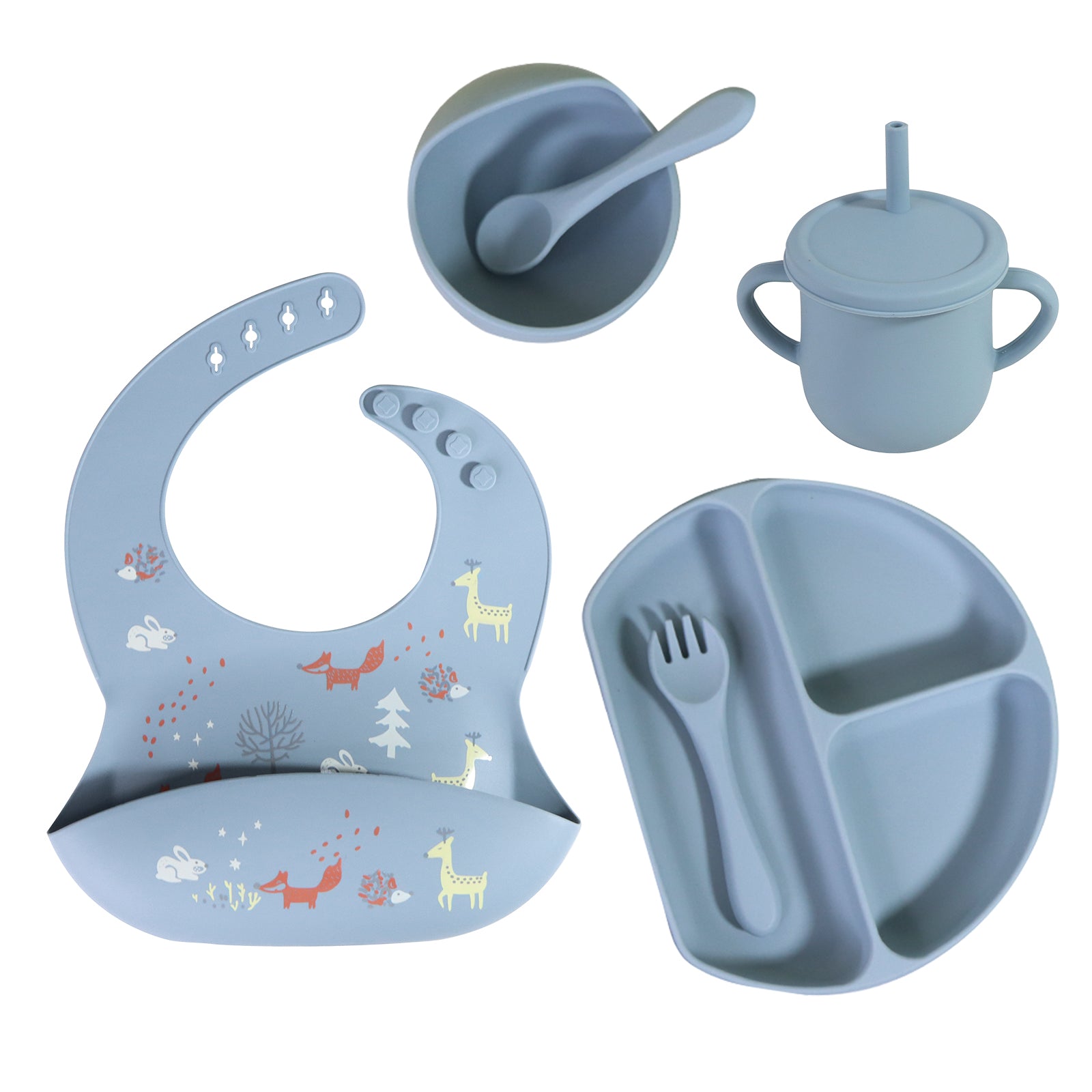 Complete Silicone Kids Feeding Set