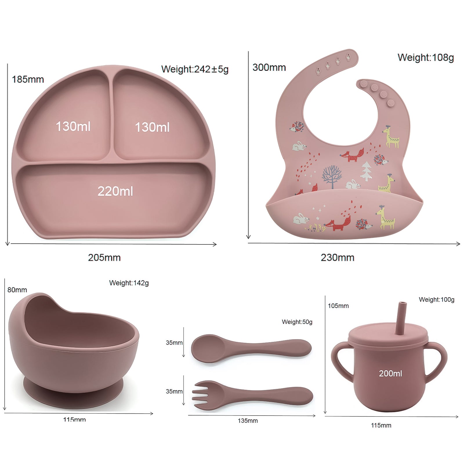 Complete Silicone Kids Feeding Set