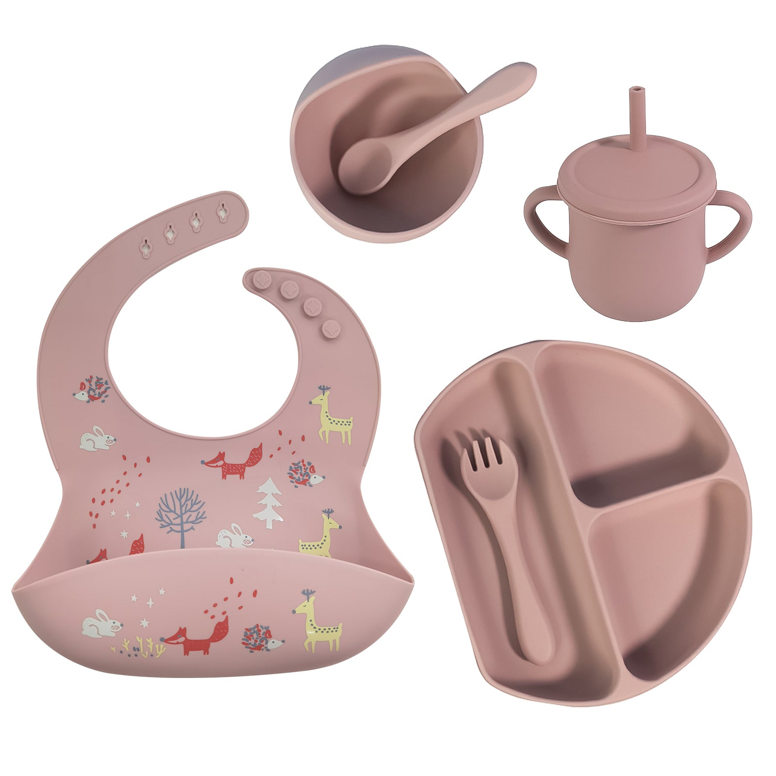 Complete Silicone Kids Feeding Set